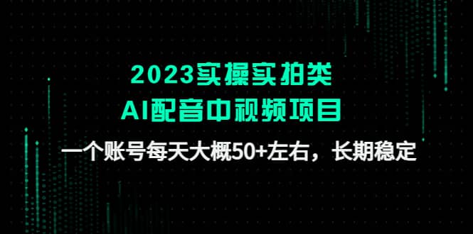 2023实操实拍类AI配音中视频项目，一个账号每天大概50+左右，长期稳定-创途网