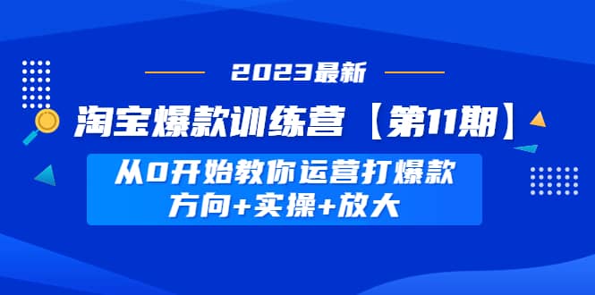 淘宝爆款训练营【第11期】 从0开始教你运营打爆款，方向+实操+放大-创途网