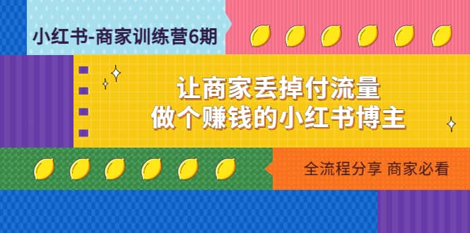 小红书-商家训练营12期：让商家丢掉付流量-创途网