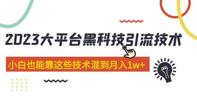 价值4899的2023大平台黑科技引流技术 29节课-创途网