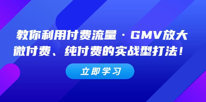 教你利用付费流量·GMV放大，微付费、纯付费的实战型打法-创途网