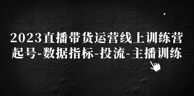 2023直播带货运营线上训练营，起号-数据指标-投流-主播训练-创途网