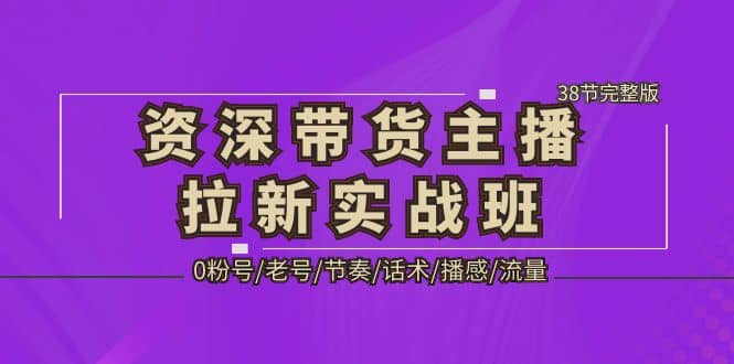 资深·带货主播拉新实战班，0粉号/老号/节奏/话术/播感/流量-38节完整版-创途网