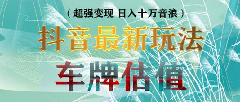 抖音最新无人直播变现直播车牌估值玩法项目 轻松日赚几百+【详细玩法教程】-创途网
