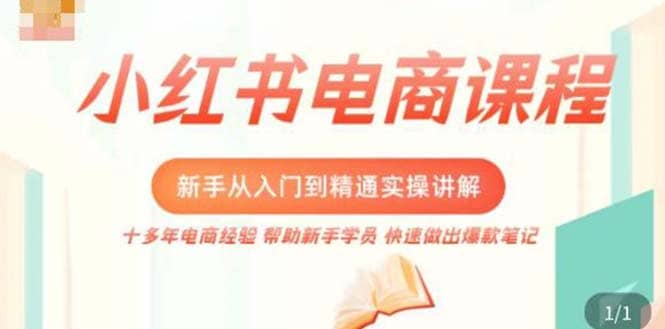 小红书电商新手入门到精通实操课，从入门到精通做爆款笔记，开店运营-创途网
