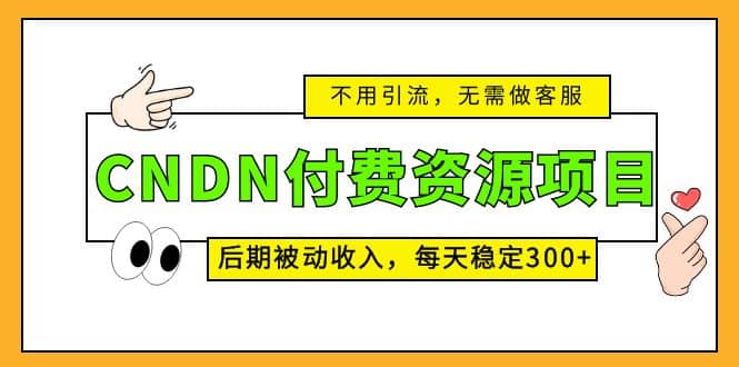 CNDN付费资源项目，不用引流，无需做客服，后期被动收入-创途网