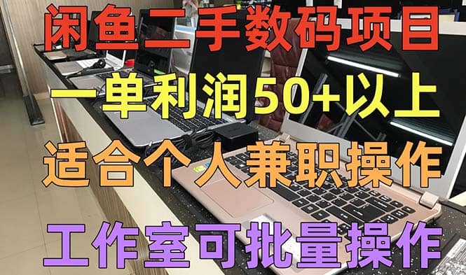闲鱼二手数码项目，个人副业低保收入，工作室批量放大操作-创途网
