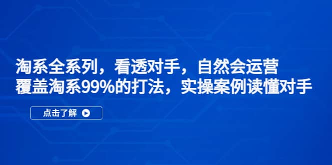 淘系全系列，看透对手，自然会运营，覆盖淘系99%·打法，实操案例读懂对手-创途网