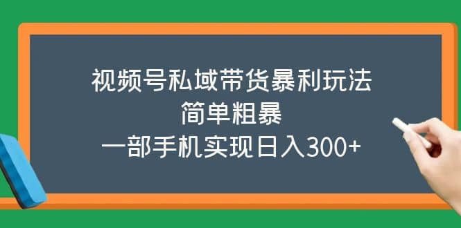 视频号私域带货暴利玩法，简单粗暴-创途网