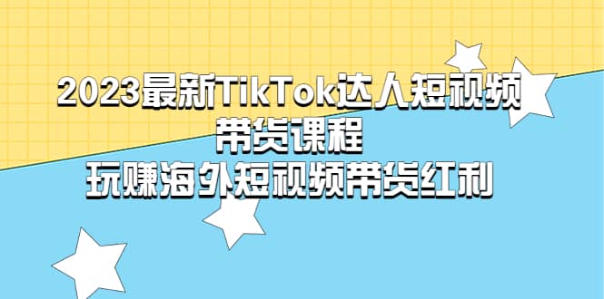 2023最新TikTok·达人短视频带货课程，玩赚海外短视频带货·红利-创途网