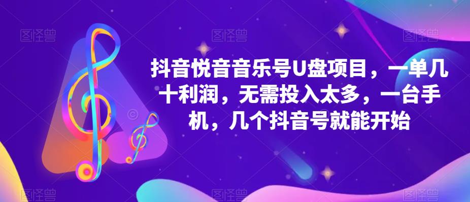 抖音音乐号U盘项目 一单几十利润 无需投入太多 一台手机 几个抖音号就开始-创途网