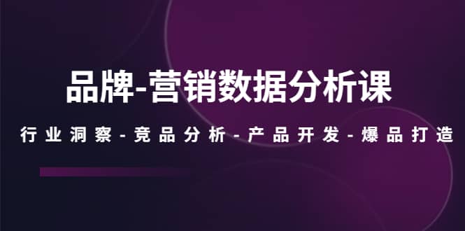 品牌-营销数据分析课，行业洞察-竞品分析-产品开发-爆品打造-创途网