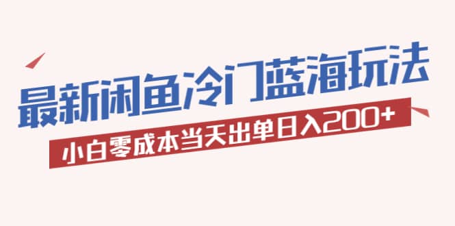 2023最新闲鱼冷门蓝海玩法，小白零成本当天出单日入200+-创途网