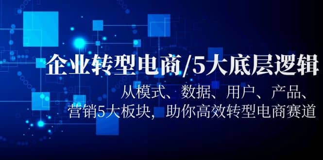 企业转型电商/5大底层逻辑，从模式 数据 用户 产品 营销5大板块，高效转型-创途网
