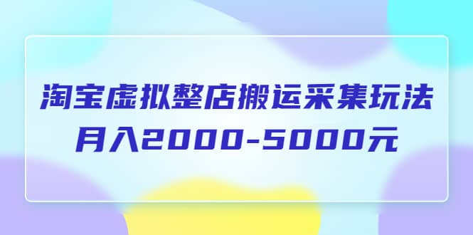 淘宝虚拟整店搬运采集玩法分享课：月入2000-5000元（5节课）-创途网