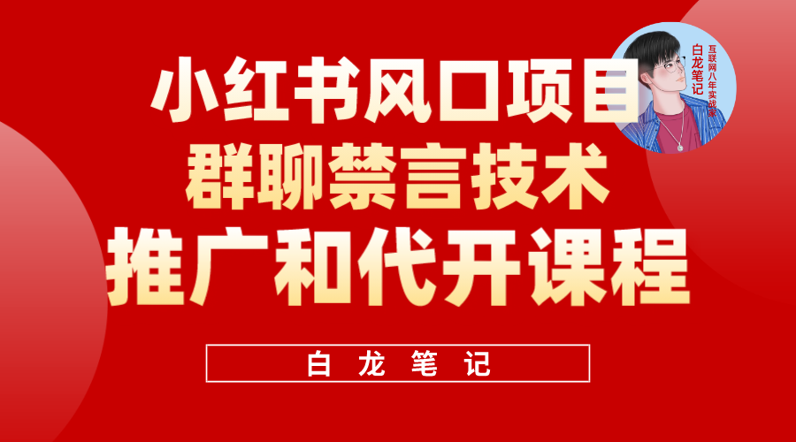 小红书风口项目日入300+，小红书群聊禁言技术代开项目，适合新手操作-创途网