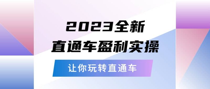 2023全新直通车·盈利实操：从底层，策略到搭建，让你玩转直通车-创途网