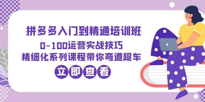 2023拼多多入门到精通培训班：0-100运营实战技巧 精细化系列课带你弯道超车-创途网