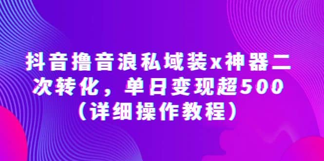 抖音撸音浪私域装x神器二次转化，单日变现超500（详细操作教程）-创途网