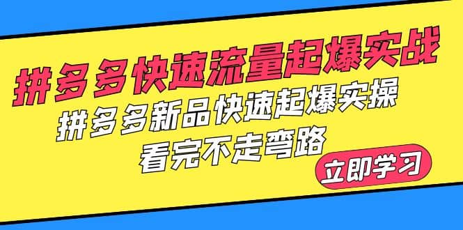 拼多多-快速流量起爆实战，拼多多新品快速起爆实操，看完不走弯路-创途网