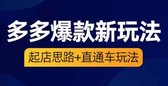 2023拼多多爆款·新玩法：起店思路+直通车玩法（3节精华课）-创途网