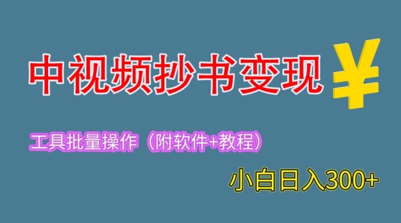 2023中视频抄书变现(附工具+教程),一天300+,特别适合新手操作的副业-创途网