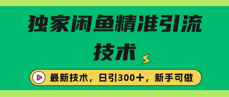 独家闲鱼引流技术,日引300+实战玩法-创途网