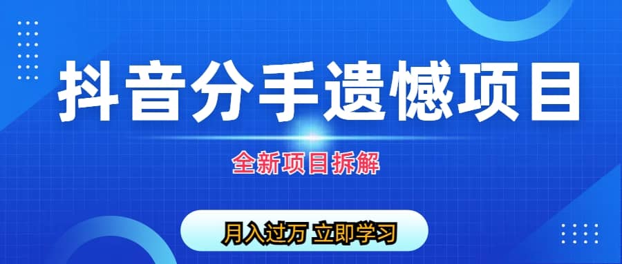 自媒体抖音分手遗憾项目私域项目拆解-创途网