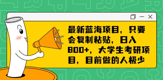 最新蓝海项目，只要会复制粘贴，日入800+，大学生考研项目，目前做的人极少-创途网