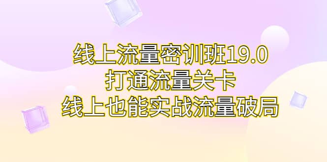 线上流量密训班19.0，打通流量关卡，线上也能实战流量破局-创途网