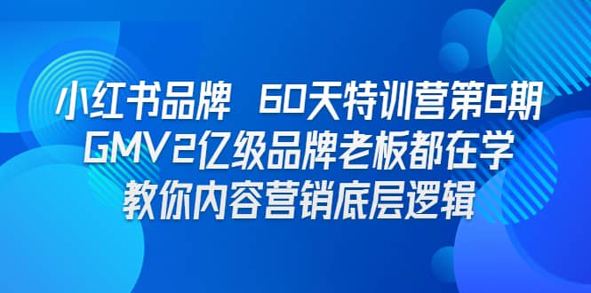 小红书品牌 60天特训营第6期 GMV2亿级品牌老板都在学 教你内容营销底层逻辑-创途网