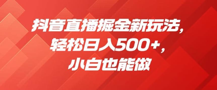 抖音直播掘金新玩法，轻松日入500+，小白也能做【揭秘】-创途网