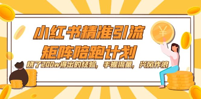 小红书精准引流·矩阵陪跑计划：烧了200w得出的经验，手握流量，兴风作浪！-创途网