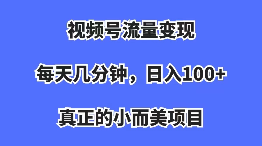 视频号流量变现，每天几分钟，收入100+，真正的小而美项目-创途网