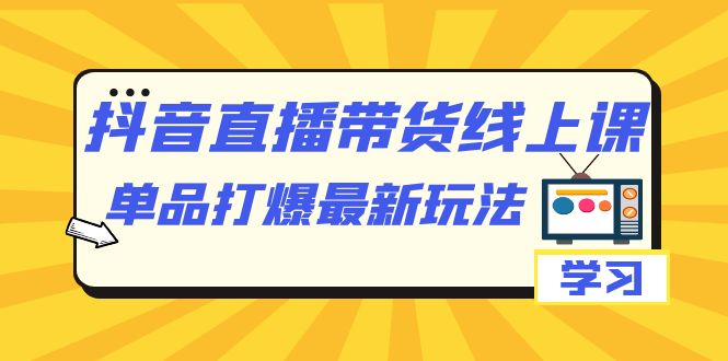 抖音·直播带货线上课，单品打爆最新玩法（12节课）-创途网
