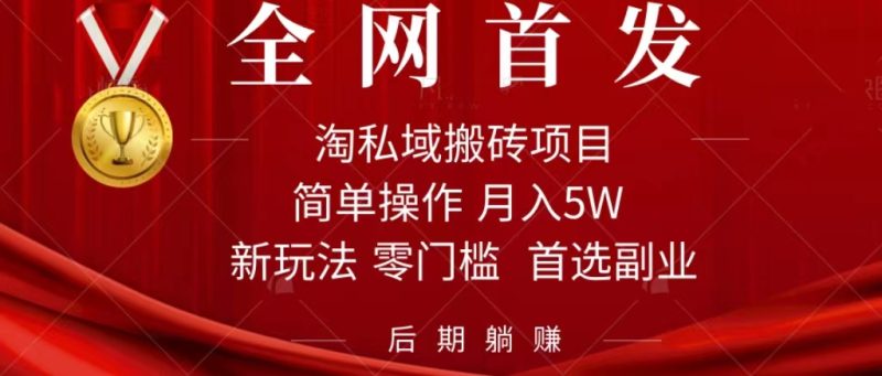 淘私域搬砖项目，利用信息差月入5W，每天无脑操作1小时，后期躺赚-创途网
