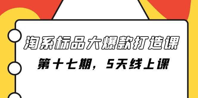 淘系标品大爆款打造课-第十七期，5天线上课-创途网