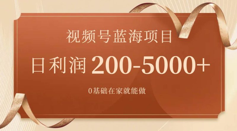 视频号蓝海项目，0基础在家也能做，一天200-5000+【附266G资料】-创途网