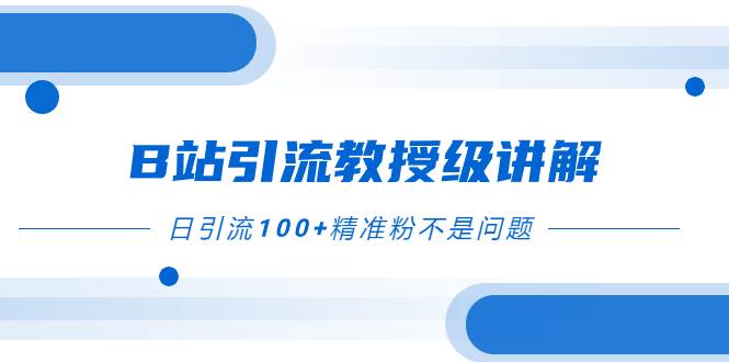B站引流教授级讲解，细节满满，日引流100+精准粉不是问题-创途网