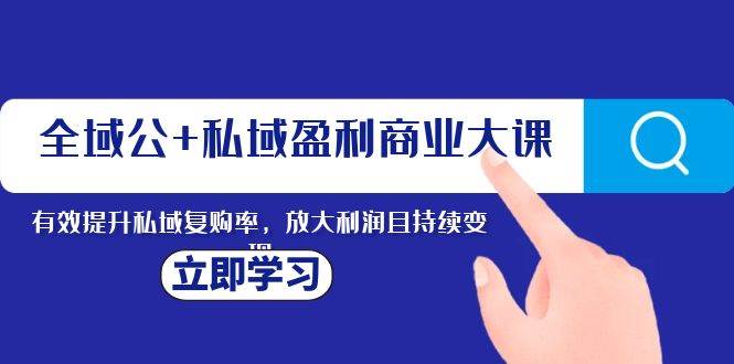 全域公+私域盈利商业大课，有效提升私域复购率，放大利润且持续变现-创途网