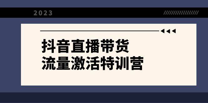 抖音直播带货-流量激活特训营，入行新手小白主播必学（21节课+资料）-创途网