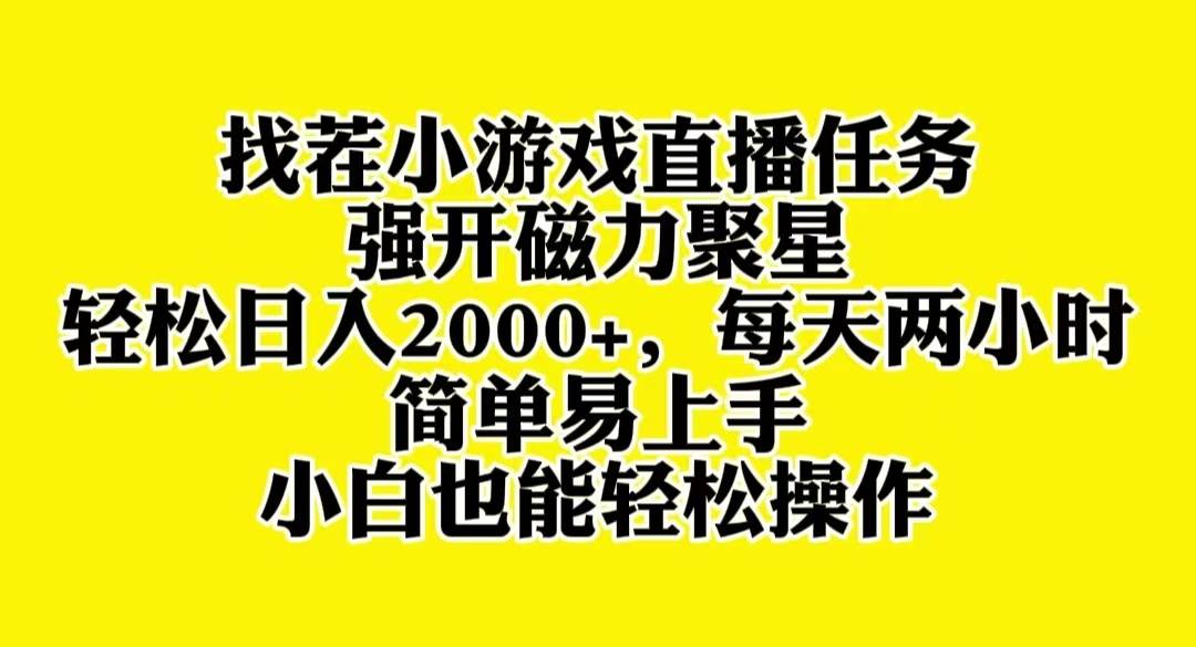 找茬小游戏直播，强开磁力聚星，轻松日入2000+，小白也能轻松上手-创途网