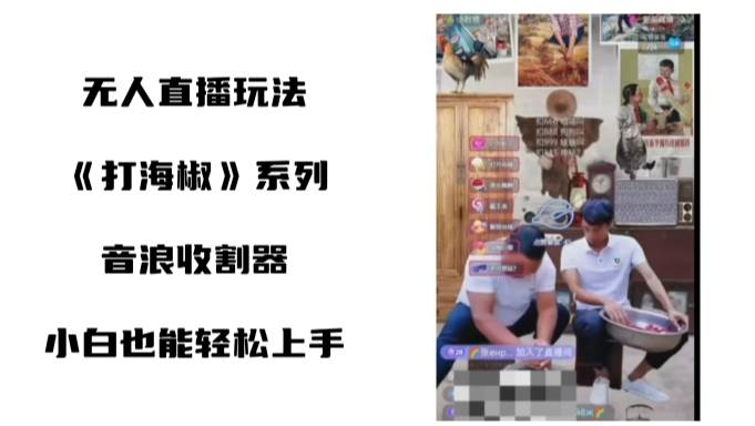 打海椒无人直播整蛊项目，小白轻松上手撸音浪收割器（教程+工具+素材）-创途网