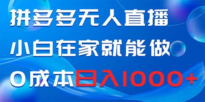 拼多多无人直播，小白在家就能做，0成本日入1000+-创途网
