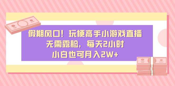 假期风口！玩梗高手小游戏直播，无需露脸，每天2小时，小白也可月入2W+-创途网
