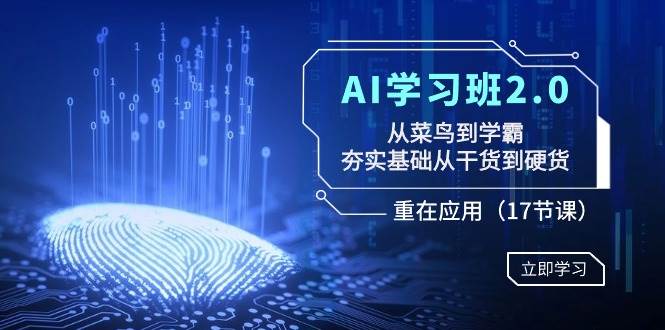 AI学习班2.0：从菜鸟到学霸，夯实基础从干货到硬货，重在应用（17节课）-创途网