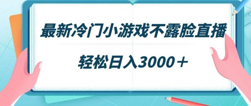 最新冷门小游戏不露脸直播，场观稳定几千，轻松日入3000＋-创途网