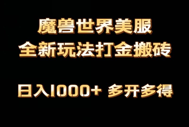 全网首发魔兽世界美服全自动打金搬砖，日入1000+，简单好操作，保姆级教学-创途网