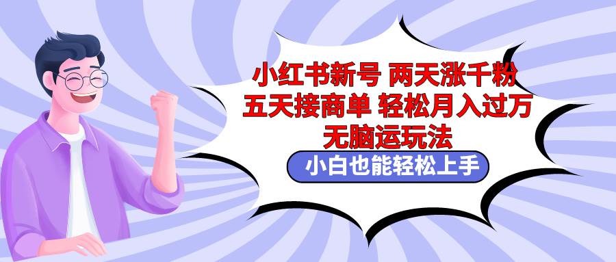 小红书新号两天涨千粉五天接商单轻松月入过万 无脑搬运玩法 小白也能轻…-创途网