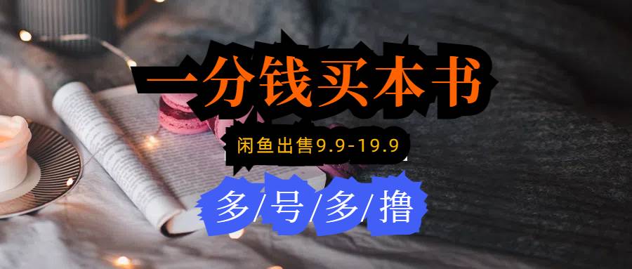 每天花1分钱买一本书，闲鱼出售9.9-19.9不等，多账号多撸 新手小白均可操作-创途网